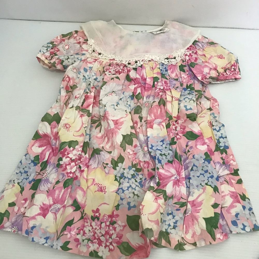 Vintage Bonnie Girl Dress Size 6- Pink Yellow Blue